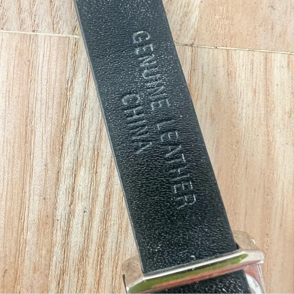 Vintage Givenchy ladies rectangle silver tone leather dress watch NEW BATTERY